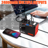 Portable Power Station 88Wh Solar Generator Power Bank with 110V AC DC USB Ports LED Flashlight Takki