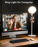 7" Ring Light with Stand for Desk, 30 Modes for Video Conference Lighting