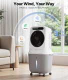 Exnos Portable Evaporative Swamp Cooler - Portable Air Conditioner with 3 Modes & 3 Speeds, 6.6 Gallon Cold Air Cooler, Cooling Fans that Blow Cold Air for Home, Office, 2 Ice Packs