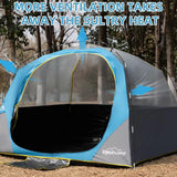 LOYEAHCAMP 4 Person Blackout Camping Tent, Easy Setup Waterproof Family Dome Tent for Camping with Rainfly, Portable Double Layer Large Family Tent for Outdoor Camping&Hiking
