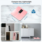 ABLEGRID Body Fat Scale,Digital Smart Bathroom Scale for Body Weight,Large Color Display Screen,22 Body Composition Metrics BMI,Water Weigh,Heart Rate,Baby Mode,400lb,Rechargeable-Rosegold