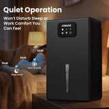OWAAE Dehumidifier, 1000 sq.ft Quiet Dehumidifiers for Home Bedroom Bathroom Basement with 95oz Water Tank, Sleep Mode, Auto Shut-Off 7 Colors LED Light, Grey