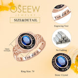 Oseew 2027 Graduation Class Ring for Women High School Senior (Rose Gold)