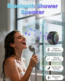 ssouwao Bluetooth Shower Speaker, IP67 Waterproof Portable Speakers with Suction Cup, Lights Show, Built-in Mic, Mini Speaker for Bathroom Travel Pool Beach, Gift Ideas for Christmas