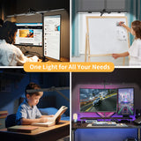 Lincrealy Led Desk Lamp with Clamp, 41" Architect Desk Lamp, 24W Ultra Bright Auto Dimming Computer Light, Eye-Caring Task Lamp for Home Office, Reading, Study, Dual Monitors, Workbench