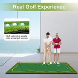 Luricaa Golf Putting Green Mat for Indoor Outdoor, Professional Golf Training Mat Aids for Professional Practice (5×12ft G)