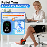 Cordless Ankle Heating Pad for Pain Relief, Foot and Ankle Massage for Circulation, Rechargeable Neuropathy Foot Massager Heated Ankle Wrap, Black