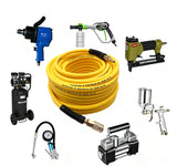 SYXQT Hybrid Air Hose 1/4-Inch x 100FT,Air Compressor Hose 300 PSI Heavy Duty,Lightweight,Kink Resistant,All-Weather Flexibility with 1/4-Inch Industrial Air Fittings and Bend Restrictors,Yellow