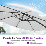 PURPLE LEAF Patio Outdoor Umbrella 11 Feet Round for Pool White