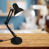 Black Metal Folding Desk Lamp, Adjustable Arm Task Light for Students