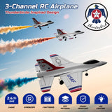 DEERC F16 Thunderbirds RC Plane,3CH Remote Control Airplane Fighter Toys,2.4GHz 6-axis Gyro Stabilizer RTF Glider Aircraft Plane with 2 Batteries,Easy to Fly for Beginners Kids Adults