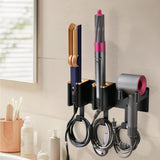 HAVICATO Hair Tool Organizer Wall Mount, Hair Dryer and Curling Iron Storage, Hair Straightener Wall Holder, 3 in 1 Vanity Organizer, Aluminum Alloy (Hair Tools Not Included)