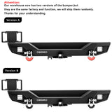 OEDRO Rear Bumper w/ 2 LED Lights Fits for 18-26 Jeep Wrangler JL 4Dr/ 2Dr