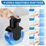 Ipefan Automatic Soap Dispenser Touchless,Rechargeable Foaming Soap Dispenser,15oz/420ml Smart Hand Soap Dispensers,4-Level Adjustable,Wall Mount for Bathroom Kitchen Dish Soap,Hands-Free (Black)