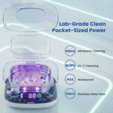 Cordless Ultrasonic Retainer Cleaner with UV - Rechargeable & Portable Retainer Cleaner Machine for Invisalign, Aligners, Night Guards, Mouth Guards, Dentures,Travel Friendly