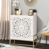 MFSTUDIO Accent Storage Cabinet, Hollow Carved Buffet Cabinet