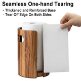 Wood Paper Towel Holder for Kitchen Countertop, Acacia Wooden Kitchen Towel Holder with Splash Guard, Handles & Weighted Non-Slip Base, Home Decor Essentials, for Kitchen, Bathroom,Apartment, RV