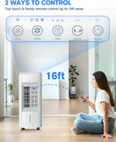 3-IN-1, Portable Air Conditioners, Evaporative Air Cooler w/ 4 Ice Packs, 3L Water Tank for Cooing, 7H Timer for Auto-Off, Swamp Coolers with 70° Oscillation, Cream