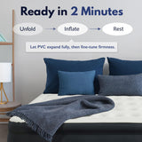 King Koil Luxury Pillow Top Plush Queen Air Mattress with Built-in High-Speed Pump Best for Home, Camping, Guests, 20" Queen Size Double Airbed Adjustable Blow Up Mattress, Waterproof, 1-Year Warranty