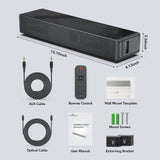 LARKSOUND 2.1 CH Sound Bar with Built-in Subwoofer, Small Soundbar for TV, PC, Gaming, Mini TV Speaker with Bluetooth/HDMI ARC/Optical/AUX/USB Connections