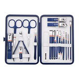 Nail Clippers Set - 19 Piece Manicure & Pedicure Kit, Stainless Steel Fingernail & Toenail Tools with Luxurious Travel Case for Men & Women