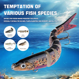 36pcs Fishing Lures Kit for Bass Pike Panfish Walleye Trout Including Multi Jointed Swimbaits Soft Duck Spider Frogs Soft Fish and with Floating Rotating Propeller Tail Tractor Topwater Lures