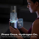 PUREPEBRIX Hydrogen Water Bottle Generator - Up to 6400 PPB, 12-Hour Hydrogen Retention, H2 Certified SPE/PEM Tech, Portable, Recovery & Thoughtful Wellness Gift (Sliver)