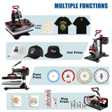 Professional 8 in 1 Heat Press Machine Sublimation Machine 12" X 15" Shirt Press Machine 360° Swing Away