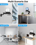 MOUNTUP Laptop Wall Mount, Adjustable Laptop Mount for Max 17" Notebook or Max 32" Monitor, Wall Mount Laptop Holder Holds 4.4-22lbs, 2-in-1 Laptop Arm with Ventilated Tray