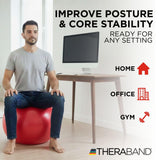 THERABAND Pro Series Exercise Ball, 22" Red Stability Ball for 5'1"–5'6" Users, Anti-Burst Yoga & Pilates Ball, Balance & Core Trainer, For Athletes Fitness at Gym & Home