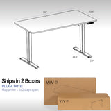 Electric 60 x 24 in Standing Desk, Memory Height Adjustment, 1B Series, Holds 220 lbs, One-Piece Black Top, Black Frame