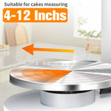Cake Decorating Machine 4–12 Inch Electric Cake Icing & Frosting Smoother with Adjustable Speed, 60–320 RPM, Beveled Scraper, Dual Rotation, Low Noise 200W 110V Stainless Steel, 45LB Capacity