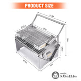 BiggerFire 360° Rotating Barbecue Grill, Stainless Steel Flipping Barbecue Grills, Portable Camping Charcoal BBQ Grill Outdoor, Detachable Portable Charcoal Barbecue Grill for Picnic Yard Party