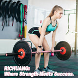 RICHUANG 7ft Olympic Barbell Weight Bar for Weightlifting,Powerlifting,CrossFit Training,500 lbs Max Load Capacity,Q235 Steel,2 Inch Olympic Strength Training Bar for Home Gym,Exercises Fitness Equipment 500LBS-Pink