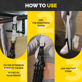 Pull Up Assistance Bands Set - 4 Heavy-Duty Pull Up Bands, Height Adjustable Strap & Comfortable Foot Strap - Stackable Pull Up Resistance Bands for Pull Ups (Gray)