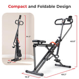 Sunny Health & Fitness Smart Upright Row-N-Ride Exerciser, Squat Assist Trainer for Glutes Workout with Adjustable Resistance, Easy Setup & Foldable, Glute & Leg Exercise Machine- NO. 077SMART Sunny Health & Fitness