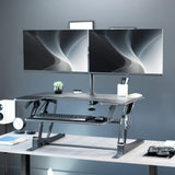 VIVO 36 inch Standing Desk Converter with Dual Monitor Mount Arms for up to 30 inch Screens
