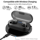 Bluetooth 5.3 Wireless Earbuds with Wireless Charging Case IPX8 Waterproof Stereo Headphones in Ear Built in Mic Headset TOZO