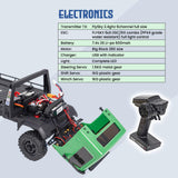 HOBBYPLUS ARKTOS 6x6 V1.5 CR18P Rock Crawler RTR All Terrain - Remote Control Car, Rock Crawler 1/18 Scale 6WD 2 Speed Transmission Off Road for Adults, RC Hobbyists (Green)