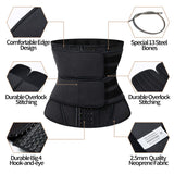 KIWI RATA Neoprene Workout Waist Trainer for Men Sweat Belt with Double Belly Straps, X-shape Steel Bones