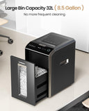 200-sheet Micro-Cut Paper Shredder for Office, P-5 High Security Shredders for Home Office Heavy Duty, Document Shredder, Home Office Heavy Duty Shredder, 8.5 Gallon Capacity Locksworth