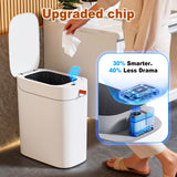 funest Bathroom Trash Can with Lid, Automatic Motion Sensor Trash Can, 3.5 Gallon Garbage Can, Type-C Rechargeable, Bag-Holding Design, Office
