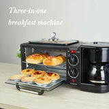3-In-1 Breakfast Station, Includes Coffee Maker, Non-Stick Griddle, And 4-Slice Toaster Oven, Multi-Functional Cooking Machine for Apartments Kitchenettes