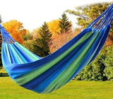 Jyuiipcz Hammock Hammock Portable Hammock Outdoor Garden Hammock Family Travel Camping Hiking Swing Canvas Striped Hammock Outdoor Hammock (Color : Blue) (Red)