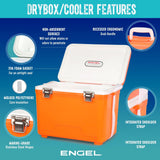 Engel UC7 7.5qt Leak-Proof, Air Tight, Drybox Cooler and Small Hard Shell Lunchbox for Men and Women in British Racing Green