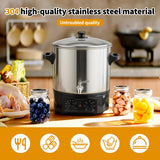 24.5QT Electric Water Bath Canner w/Drain Tap,Digital Control & 7pc Canning Kit:Jar Lifter, Funnel,Debubbler,Jar Wrench,Lid Lifter,Tongs,Adj Temp/Timer for Canning,Cooking,Beverages
