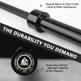 LIONSCOOL 7ft Olympic Barbell (40lbs Weight, Black E-coating, 500LBS, Center Knurl)