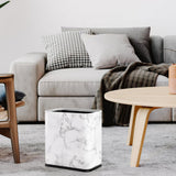 Stainless Steel Bathroom Wastebasket Narrow Garbage Bin Invisi-Overlap Open Top Rubbish Bin for Bathroom, Kitchen, Home, Hotel