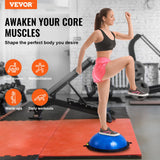 VEVOR 26-inch Half Exercise Ball Trainer, 1500 lbs Capacity Balance Ball, Includes Resistance Bands and Pump, Ideal for Full Body Workouts, Yoga, and Strength Training at Home Gym, Blue
