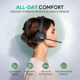 Wireless Headset, DECT & Bluetooth Dual-Mode 606 ft Range Headset for Teams Zoom, Skype with 3X Mic, 32 Talk Time, Office Work Headset Yealink